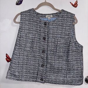 Chic Tweed Sleeveless Vest